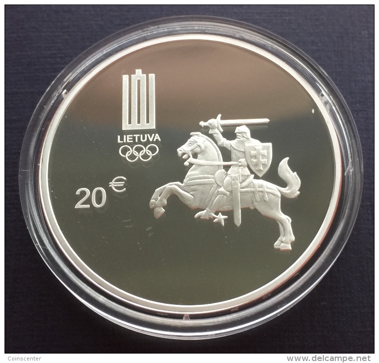 Lithuania 20 Euro 2016 "XXXI Olympic Games - Swimming" Silver PROOF - Lithuania