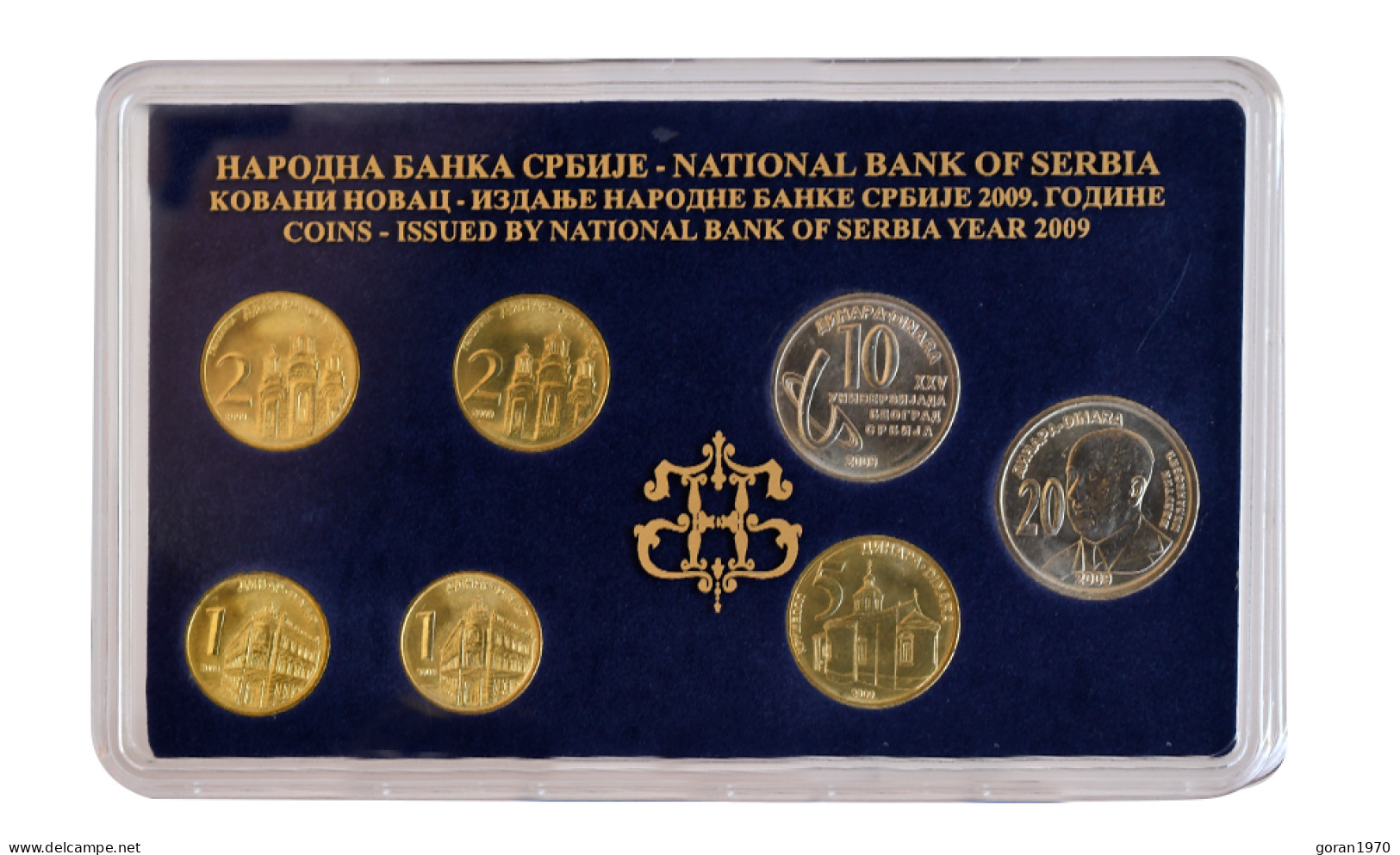 Serbia Coins Set 2009. UNC, 2 X 1 Dinar, 2 X 2 Dinara, 5, 10 Dinara (Universiade) And 20 Dinara Milutin Milanković - Serbien
