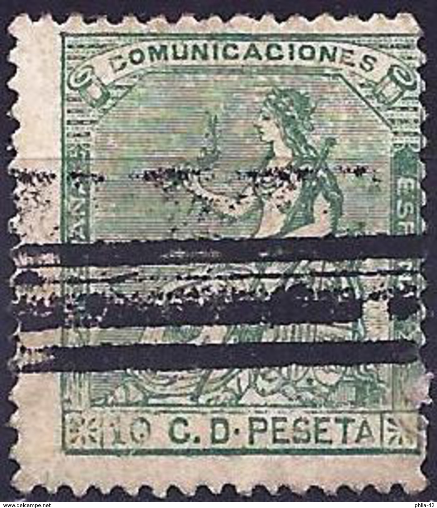 Spain 1873 - Allegory Of Spain ( Mi 127 - YT 132  Barré ) - Used Stamps