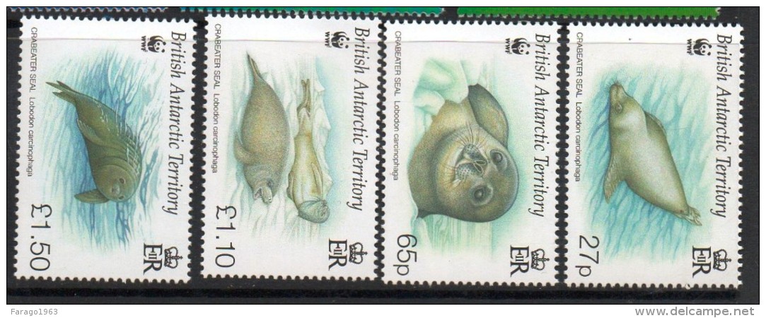 2009 British Antarctic Territory WWF Seals Complete Set Of 4  MNH - Ungebraucht