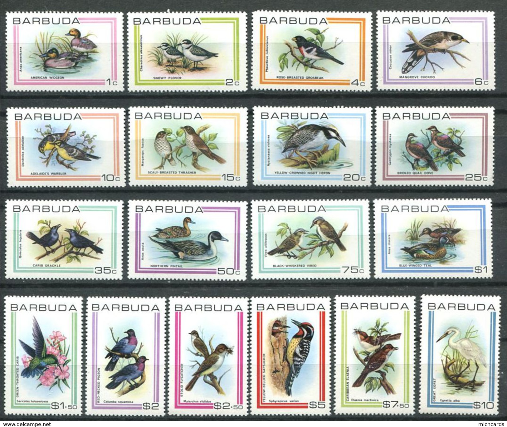 170 BARBUDA 1980 - Yvert 469/86 - Oiseau - Neuf ** (MNH) Sans Trace De Charniere - Barbuda (...-1981)