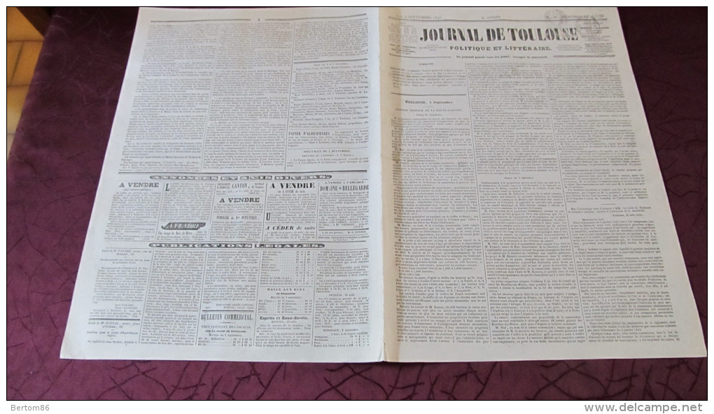 CORNEBARRIEU , L´INONDATION AU CONSEIL GENERAL DE LA HAUTE-GARONNE - - 1845 ( JOURNAL DE TOULOUSE.) - 1800 - 1849