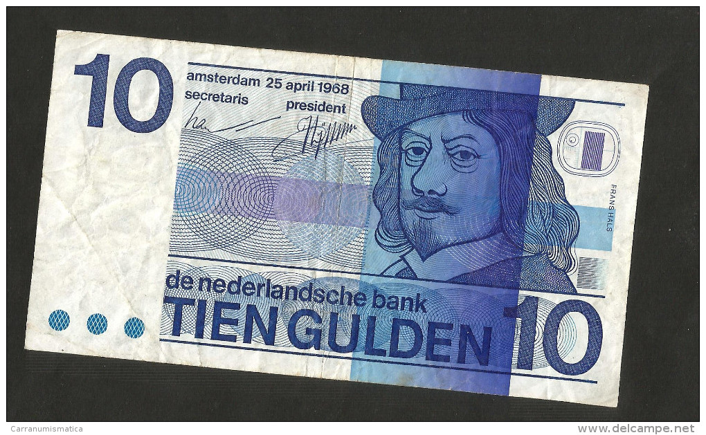 PAYS - BAS / NETHERLANDS / OLANDA - De Nederlandsche Bank - 10 GULDEN  (1968) - 10 Gulden