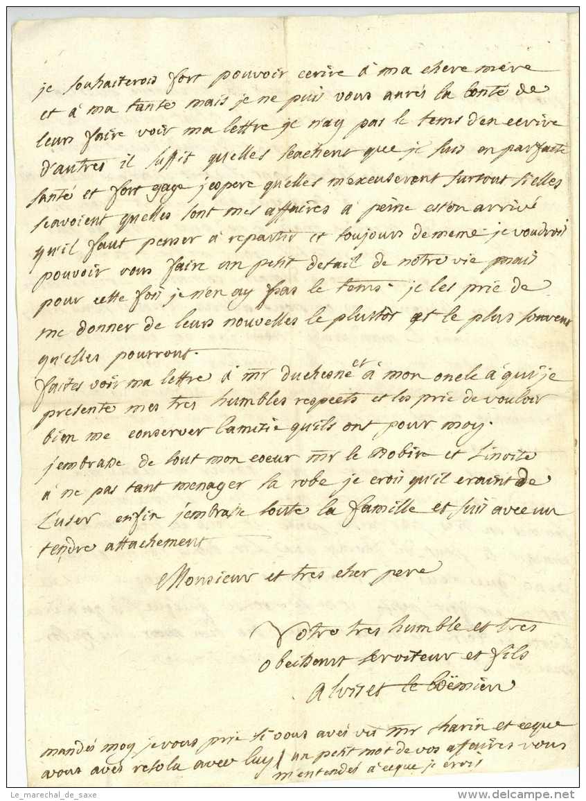 ARMEE DE BOHEME - Lettre D'officier - Camp De PISEK Tcheque 1742 - Bataille De Chotusitz - Army Postmarks (before 1900)