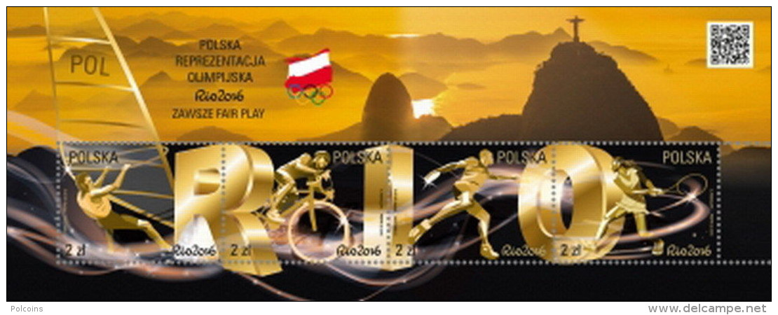 Poland 2016 "Polish Olympic National Team Rio 2016" Mi MNH** Block - Blocks & Kleinbögen