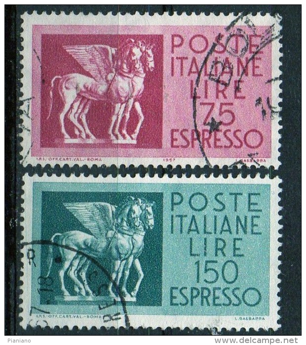 PIA - REP - 1961-66 -  Francobolli Per Espresso £ 75 E 150  - (SAS 34-35 - CAR 14-15) - Posta Espressa/pneumatica