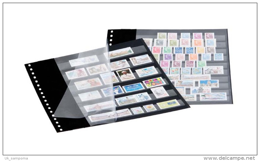 Lindner 1171F Stock Pages With 6 Crystal Clear Strips Per Page. - Alben Leer