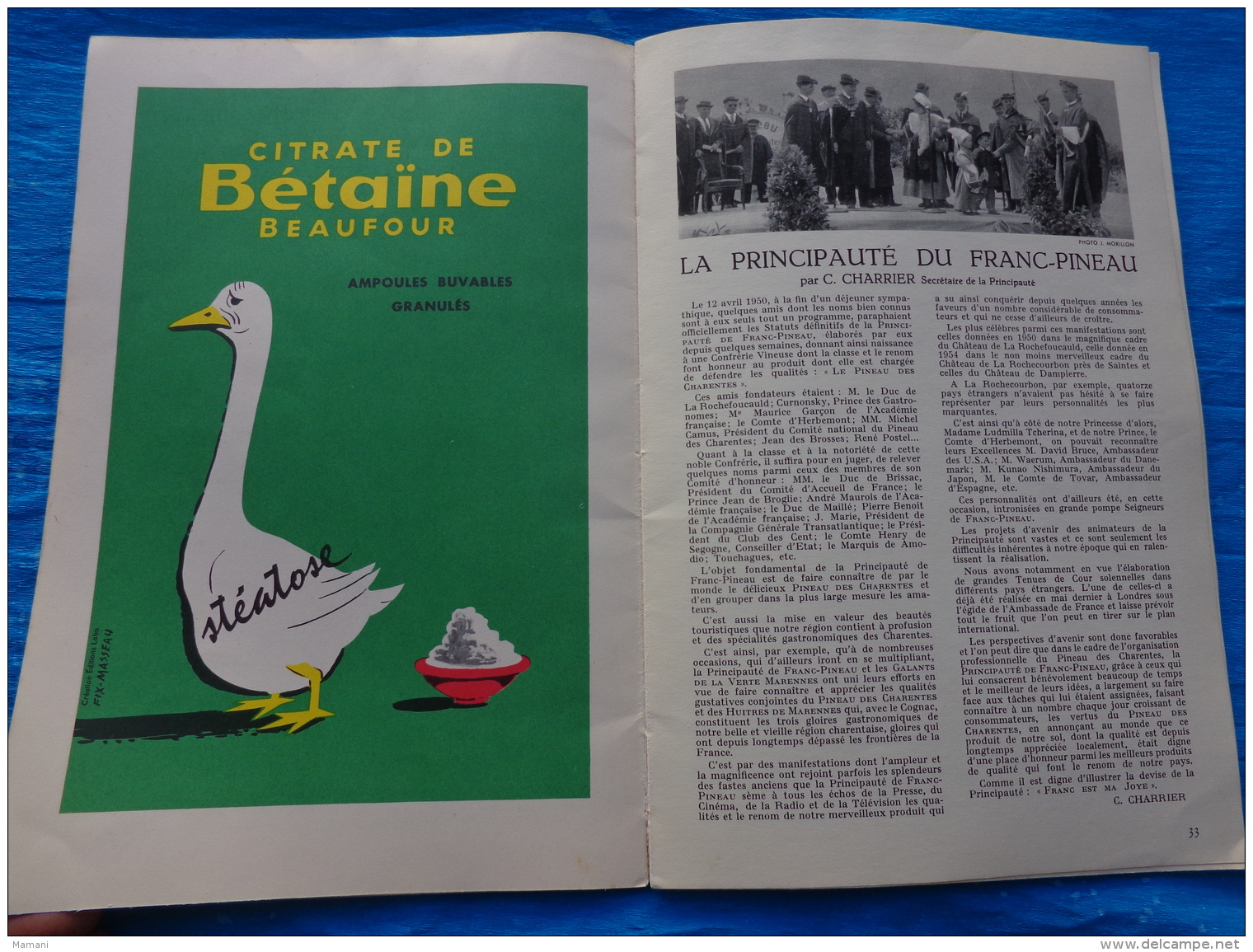 la france  a table-angoumois  juin 1959