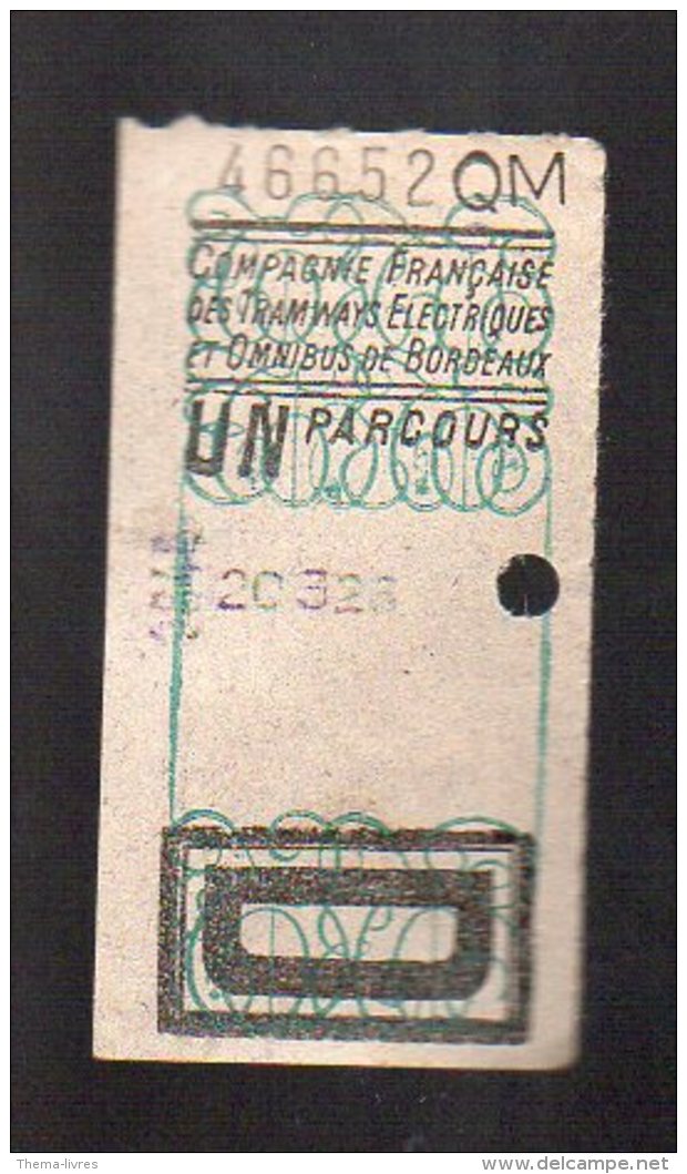 (Bordeaux, Gironde) Ticket De Tramway "D"' (PPP3680) - Europe