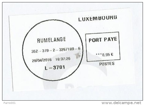 Luxembourg Luxemburg 2016 Rumelange Meter Franking Escher Group "Riposte" (digital) EMA Cover - Frankeermachines (EMA)