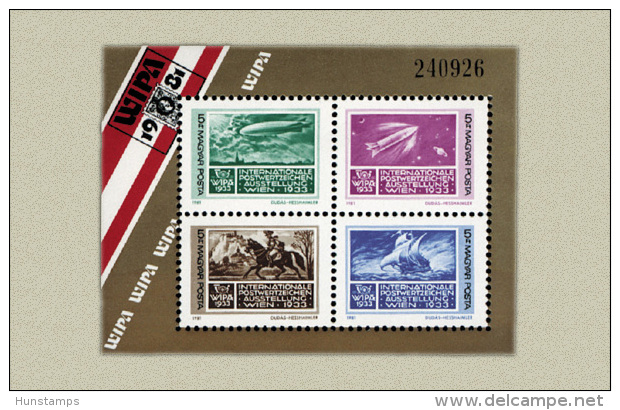 Hungary 1981. WIPA Stamp Exhibition Sheet MNH (**) Michel: Block 150A / 6.50 EUR - Unused Stamps