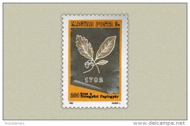 Hungary 1982. Diosgyor Papier Druck Stamp MNH (**) Michel: 3564 / 0.50 EUR - Unused Stamps