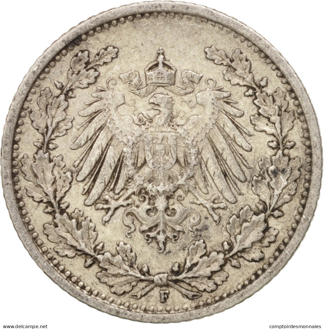 Monnaie, GERMANY - EMPIRE, 1/2 Mark, 1906, Stuttgart, TTB, Argent, KM:17 - 1/2 Mark