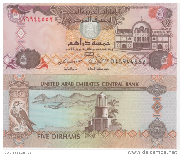 (B0328) UNITED ARAB EMIRATES, 2000. 5 Dirhams. P-19a. UNC - Ver. Arab. Emirate