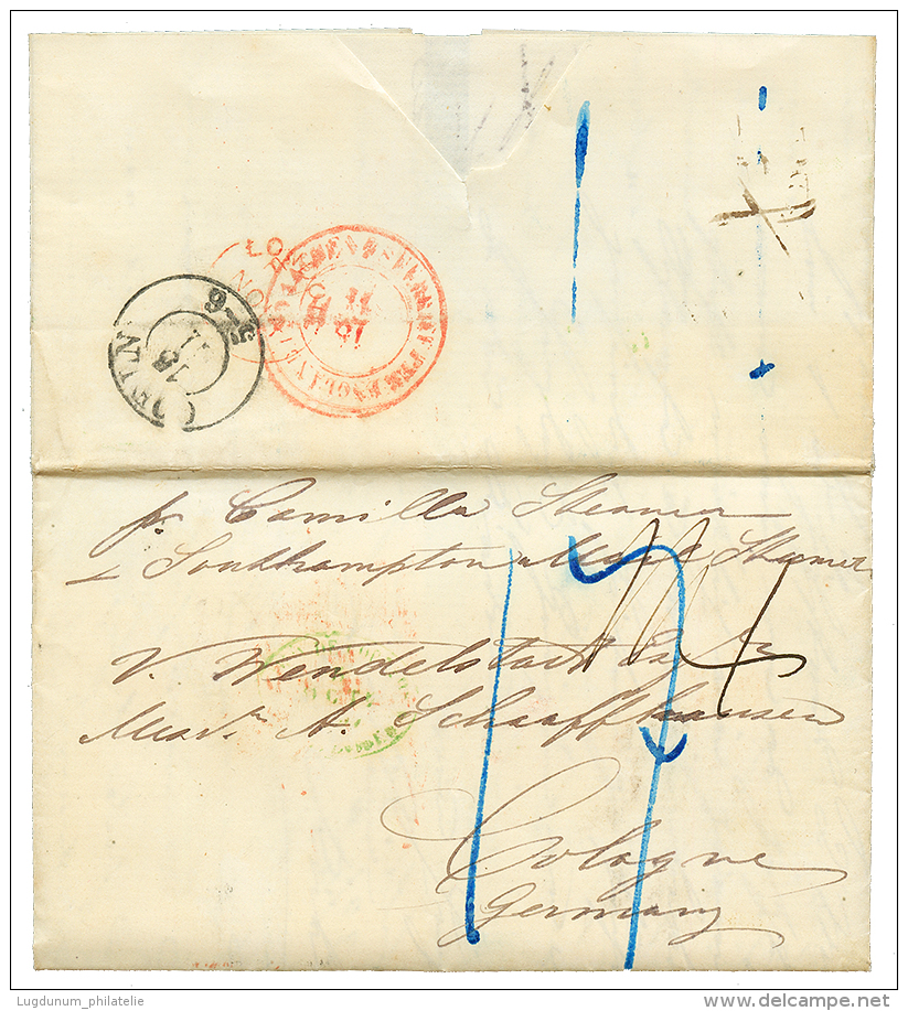 1857 Entire Letter From MONTEVIDEO To GERMANY. Vf. - Uruguay