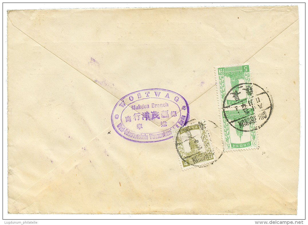 1932 JAPAN 4s(x2) + 10s Canc. MUKDEN IJPO + CHANGCHUN IJPO On REGISTERED Envelope To HARBIN. Verso, CHINA 4f+ 5f(x2) Can - Other & Unclassified