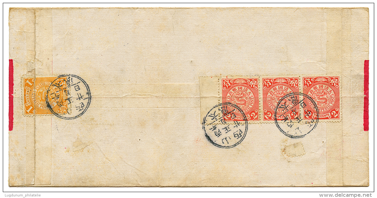 CHINA 1c(defective) + 2c(x3) Canc. On Native Envelope. Scarce. Vf. - Other & Unclassified