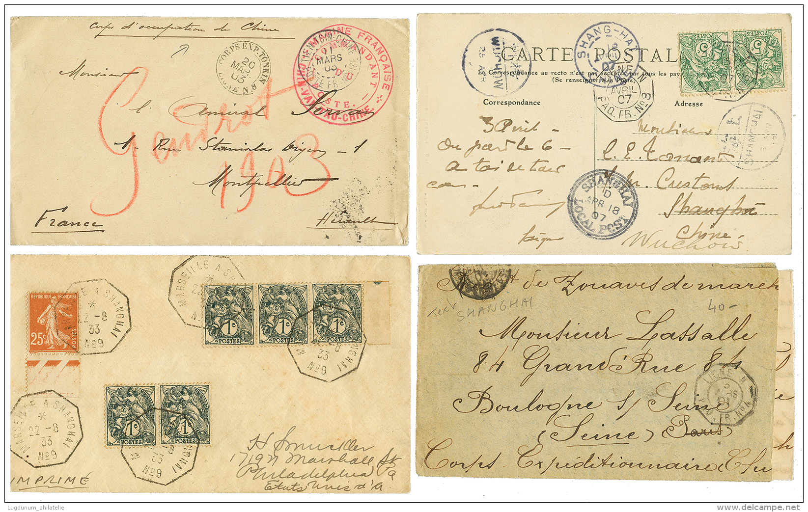 CHINA FRENCH OCCUPATION : Lot 8 Covers. Vf. - Andere & Zonder Classificatie