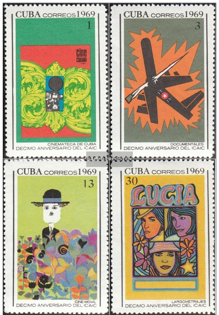 Kuba 1490-1493 (completa Edizione) MNH 1969 Cuban Film Industry - Ungebraucht