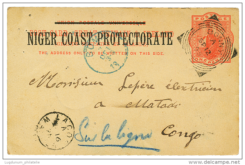 1895 NIGER COAST P./Stat 1d Canc. BONNY + LAGOS + BOMA To MATADI BELGIAN CONGO. Vf. - Nigeria (...-1960)