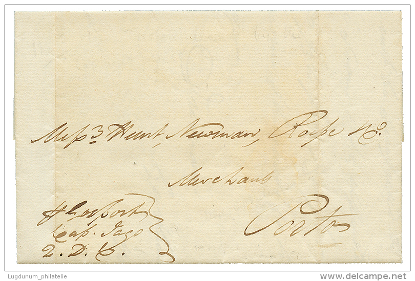 1822 "QDC Capt JAGO" On Entire Letter Datelined "HARBOR BRITAIN NEW FOUNDLAND" To PORTUGAL. Vf. - Other & Unclassified