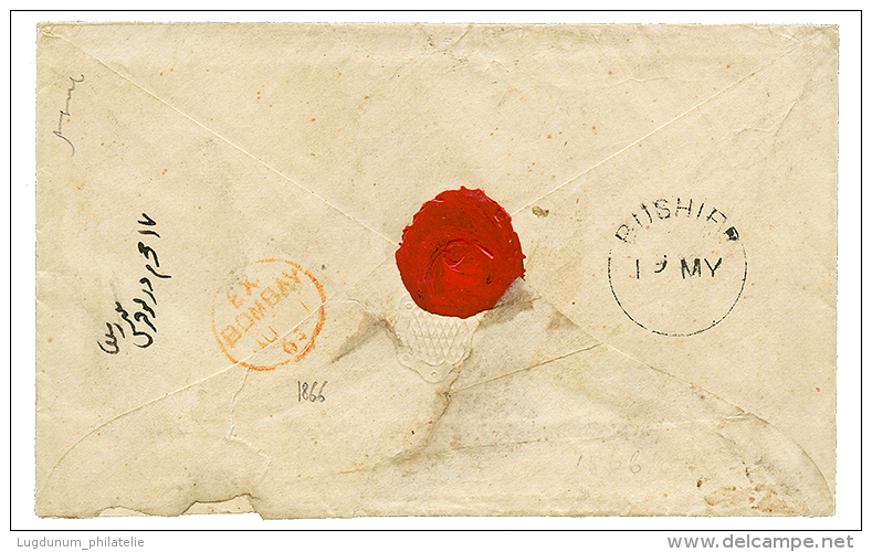 PERSIA - BUSHIRE : 1866 BUSHIRE Cds (first Type) On Reverse Of Envelope(fault) To BOMBAY. Recto, "2as" Tax Marking. RARE - Andere & Zonder Classificatie