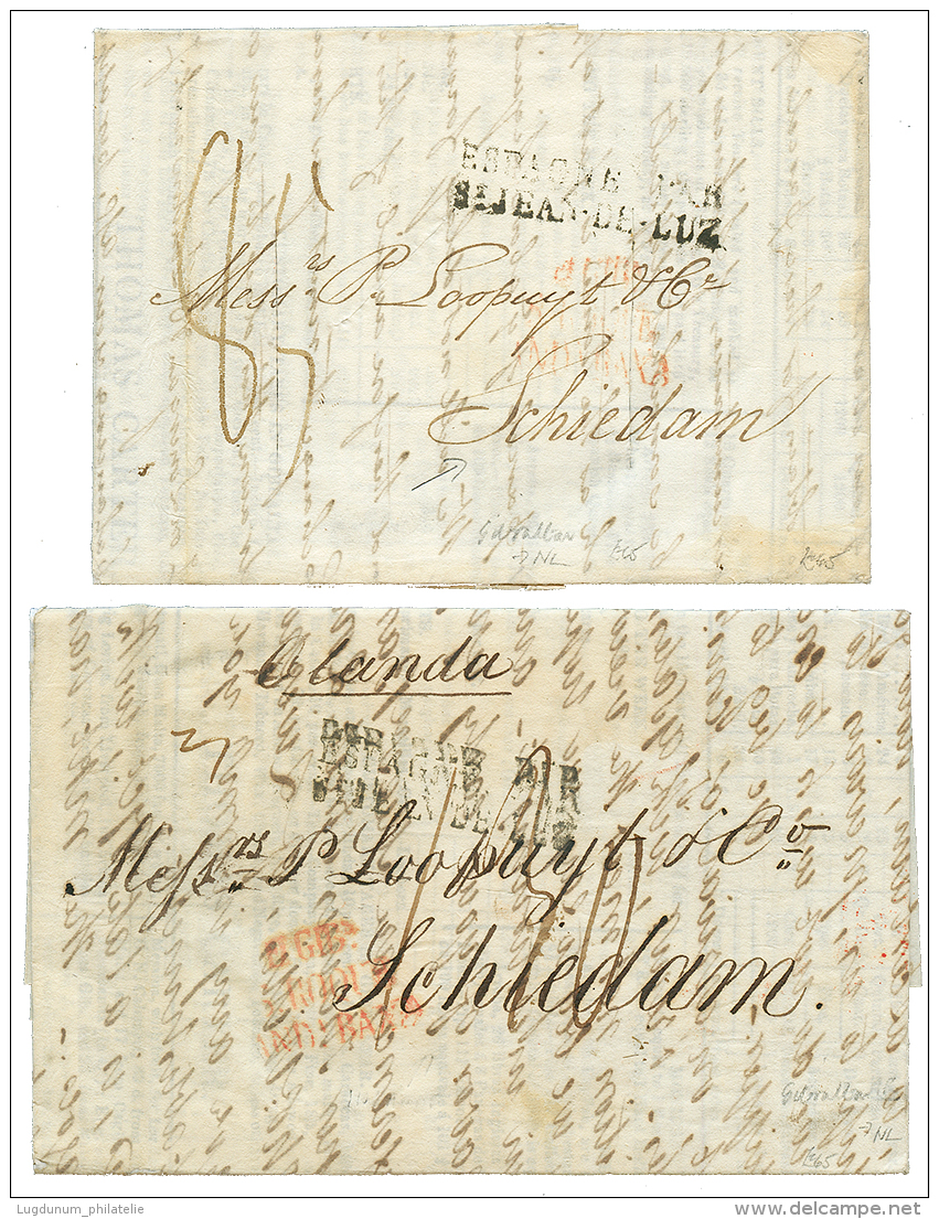 1833/1834 2 Entire Letter From GIBRALTAR To HOLLAND. Vf. - Gibraltar