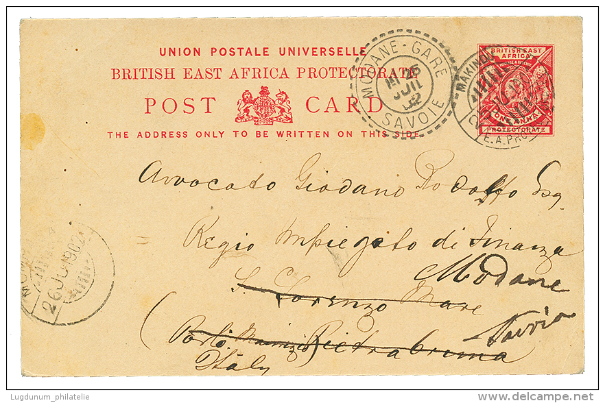MAKINDU : 1902 P./Stat BRITISH EAST AFRICA 1a Canc. MAKINDU To ITALY. Vvf. - Brits Oost-Afrika