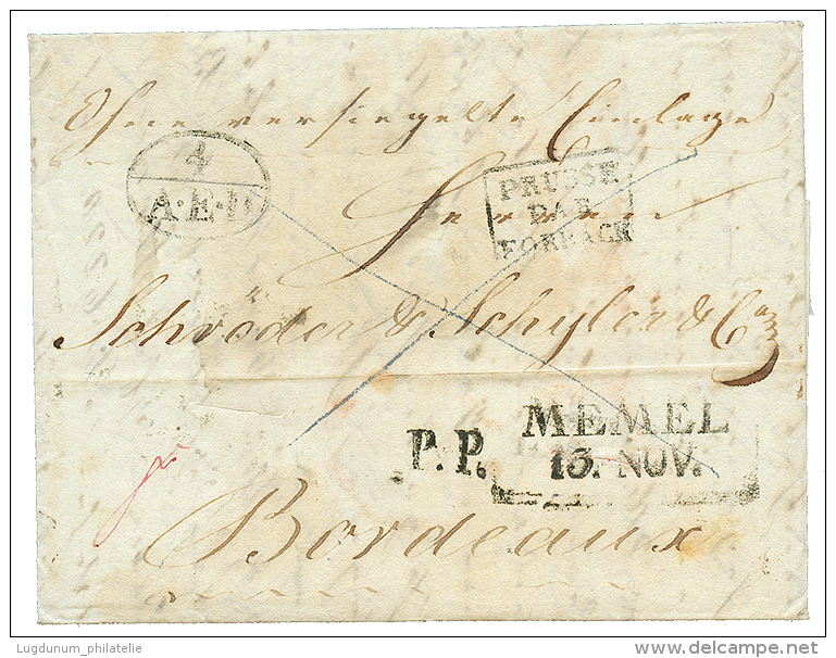 1831 MEMEL + P.P + 4/A.E.D + PRUSSE PAR FORBACH On Entire Letter From ST PETERSBURG To FRANCE. Vf. - Other & Unclassified