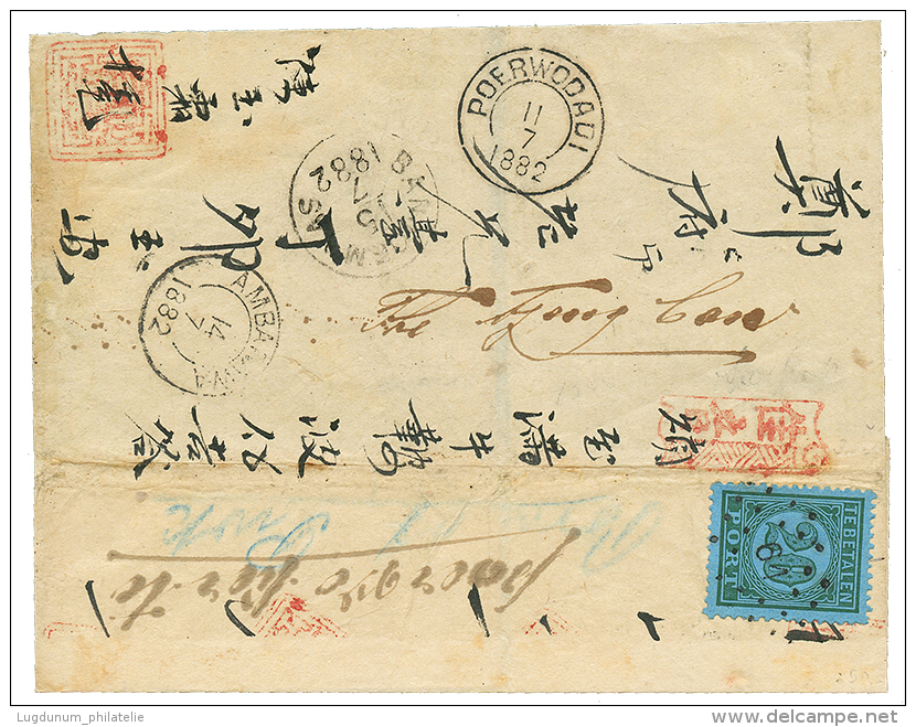 1882 NETH. INDIES 20c POSTAGE DUE Canc. 61 + AMBARAWA + BANJOEMAAS On Envelope From POERWODADI. Vvf. - Other & Unclassified