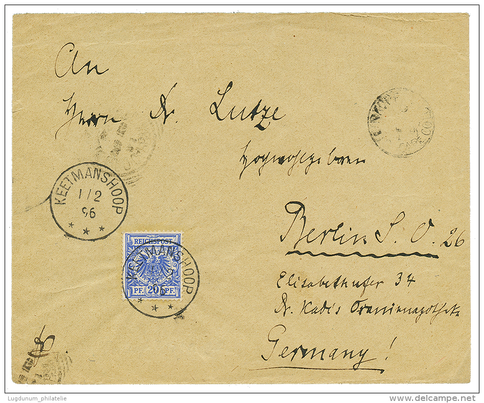 VORLAUFER : 1896 20pf Canc. KEETMANSHOOP 1.2.96 On Envelope To GERMANY. RARE. Vvf. - German South West Africa