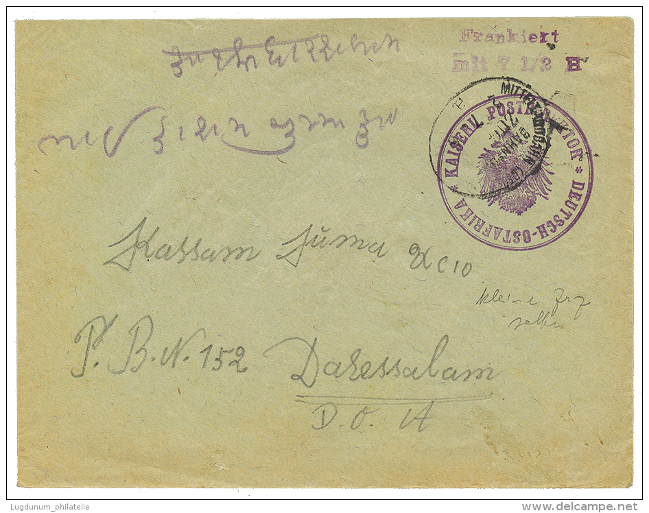 1916 FRANKIERT MIT 7 1/2H + POSTDIREKTOR Violet On Envelope To DARESSALAM. Vf. - German East Africa