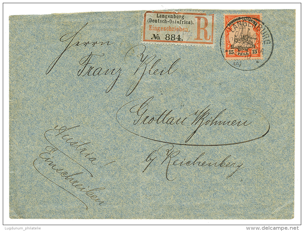 LANGENBURG : 1904 15p Canc. LANGENBURG On REGISTERED Envelope To GERMANY. Vvf. - Duits-Oost-Afrika