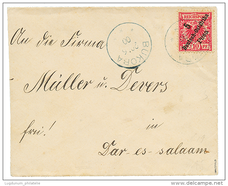 BUKOBA : 1900 5p On 10pf Canc. BUKOBA In Blue On Envelope To DAR-ES-SALAAM. Signed MANSFELD. Vvf. - Duits-Oost-Afrika