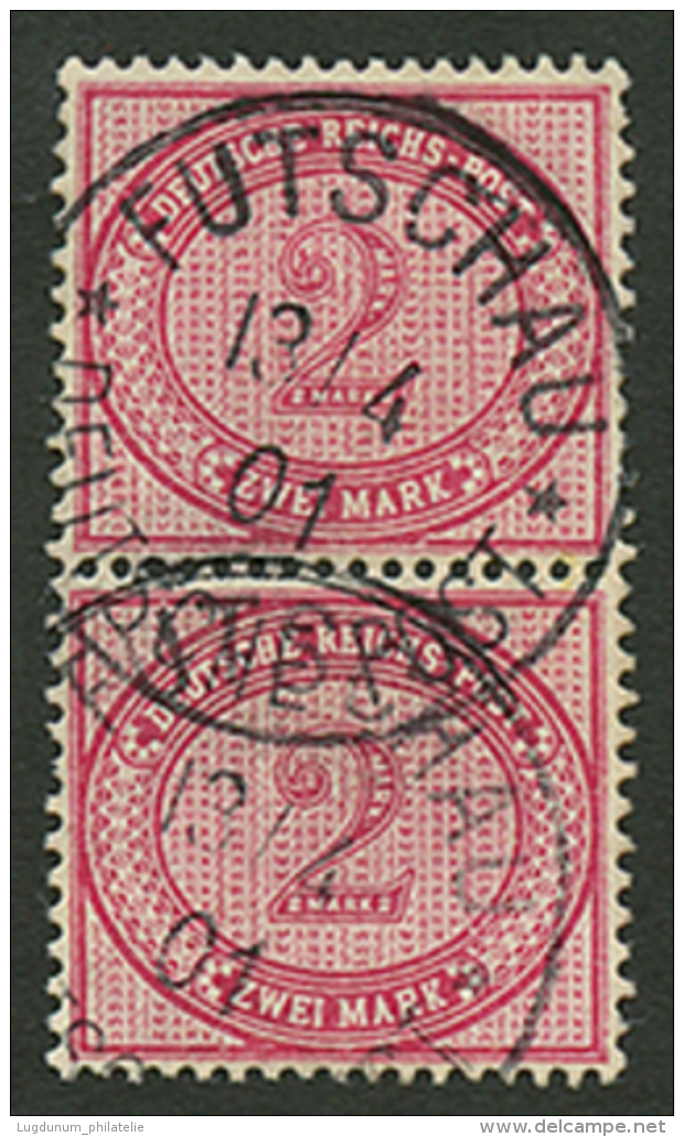 Pair 2 MARK(v37e) Canc. FUTSCHAU. RARE (Steuer = X12). Signed BOTHE. Vvf. - China (offices)