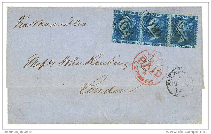 ALEXANDRIA : 1866 GB 2d(x3) Fault Canc. B01 + ALEXANDRIA On Cover ToLONDON. Vf. - Other & Unclassified