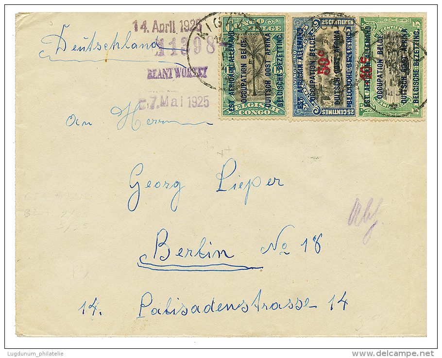 1925 5c+ 15c+ 25c Canc. KIGALI On Envelope To GERMANY. Vf. - Other & Unclassified