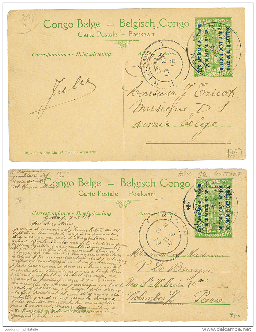 1918 2 P./Stat 5c Canc. BPC N°10 To FRANCE Or To ARMEE BELGE. - Covers & Documents