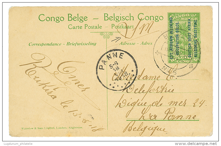 1918 P./Stat 5c (MARAIS De La KAGERA)canc. BCP N°5 Datelined "RUKIRA" To BELGIUM. Vf. - Covers & Documents