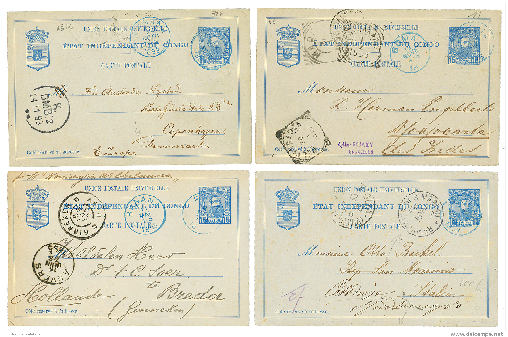 1893/96 Lot 4 P./Stat To NETHERLAND INDIES, DENMARK , SAN MARINO, HOLLAND. Vvf.a - Other & Unclassified