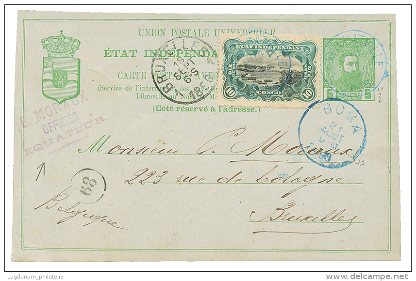 EQUATEUR Via COQUIHATVILLE : 1896 P./Stat 5c + 10c Canc. COQUIHATVILLE" To BELGIUM. Vf. - Other & Unclassified