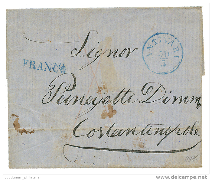 ANTIVARI : 1864 ANTIVARI + FRANCO On Cover To CONSTANTINOPEL. Vvf. - Eastern Austria