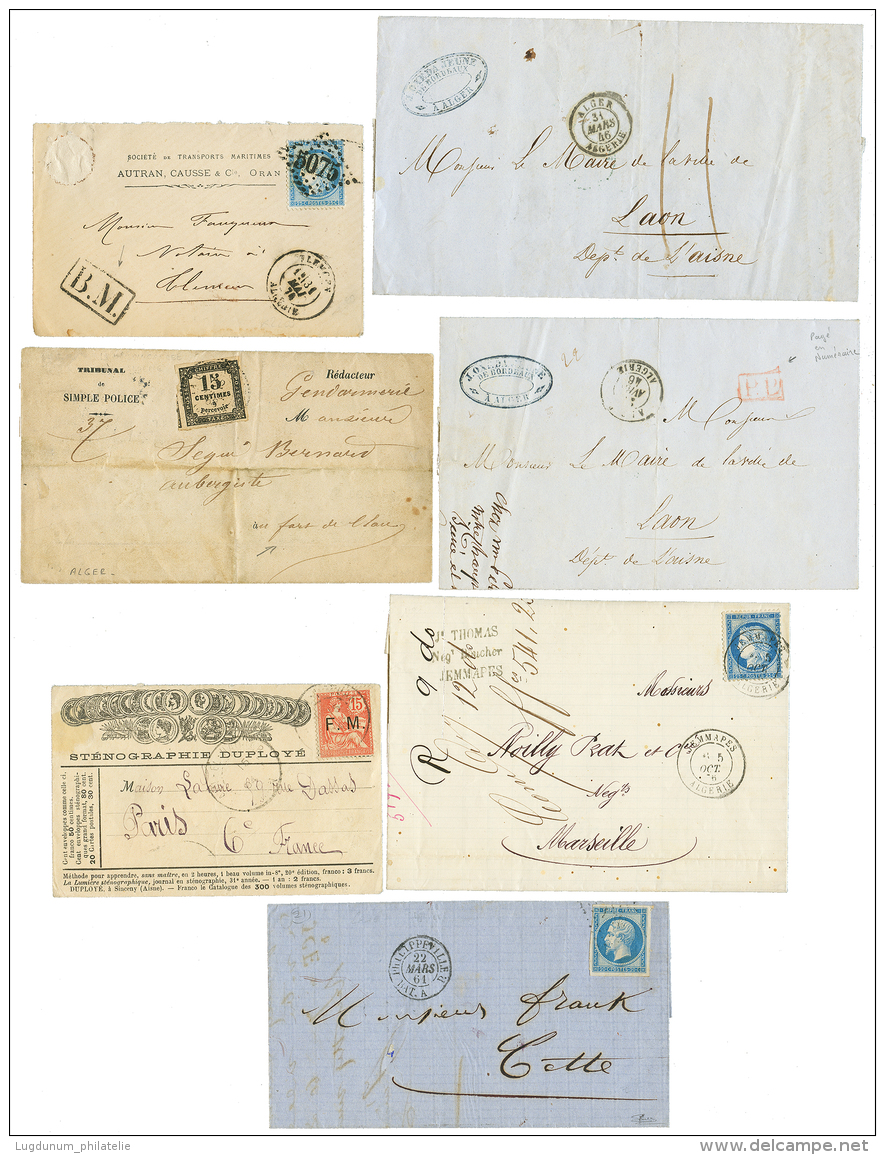 ALGERIE Lot De 7 Lettres Classiques Dont GC 5075 + B.M, STENOGRAPHIE DUPLOYE ....TB. - Andere & Zonder Classificatie