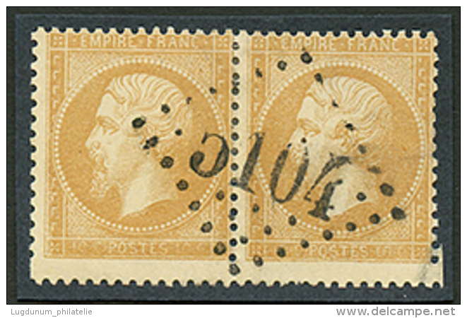 Superbe Paire Du 10c(n°21) Obl. GC 5104 De SHANGHAI. TTB. - Used Stamps