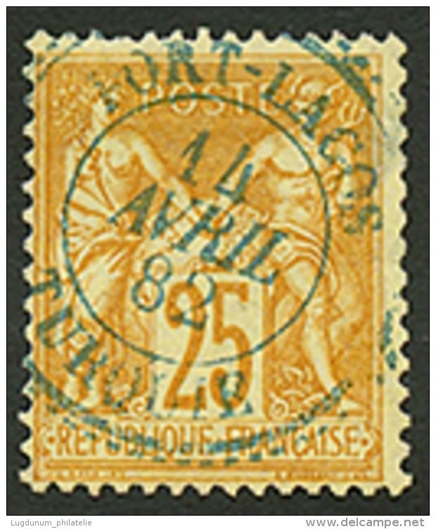 25c SAGE Jaune(léger Aminci) Obl. Cachet Central PORT-LAGOS TURQUIE En Bleu. RARE Et Superbe. - Other & Unclassified