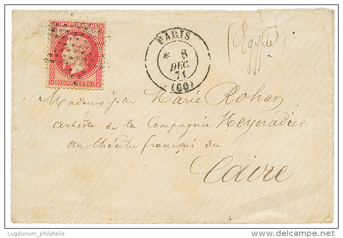 1871 80c(n°32) Obl. ETOILE Sur Env. De PARIS Pour LE CAIRE. Verso, LE CAIRE Bau FRANCAIS. TTB. - Autres & Non Classés