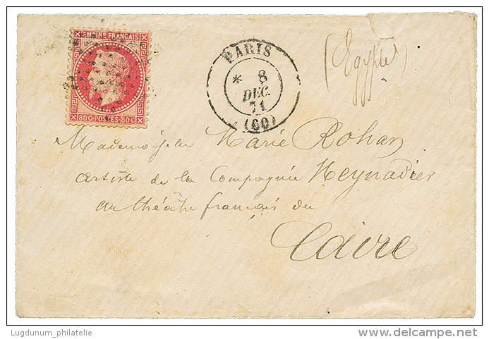 1871 80c(n°32) Obl. ETOILE Sur Env. De PARIS Pour LE CAIRE. Verso, LE CAIRE Bau FRANCAIS. TTB. - Andere & Zonder Classificatie