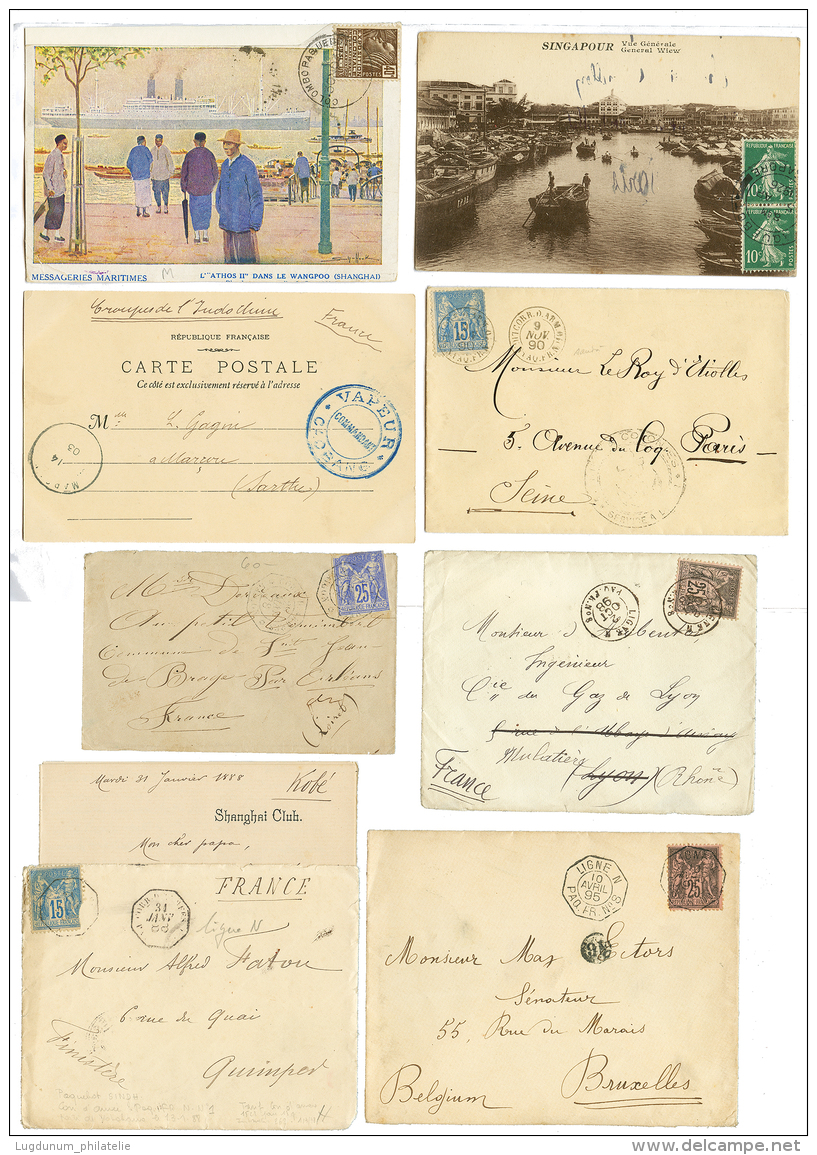 POSTE MARITIME En EXTREME ORIENT - Lot 17 Lettres. TB. - Maritime Post