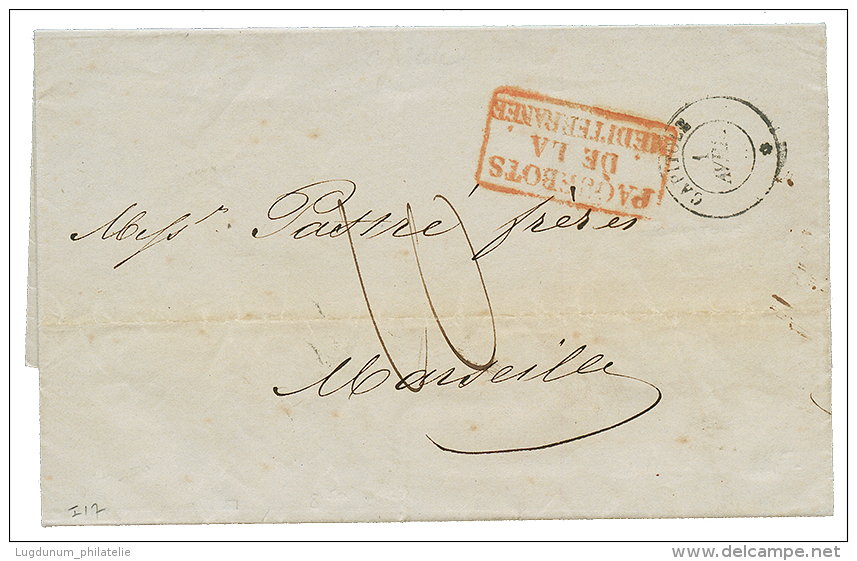 1860 CAPITOLE 1 AVRIL + Taxe 10 Sur Lettre De MESSINE(SICILE) Pour MARSEILLE. TTB. - Posta Marittima