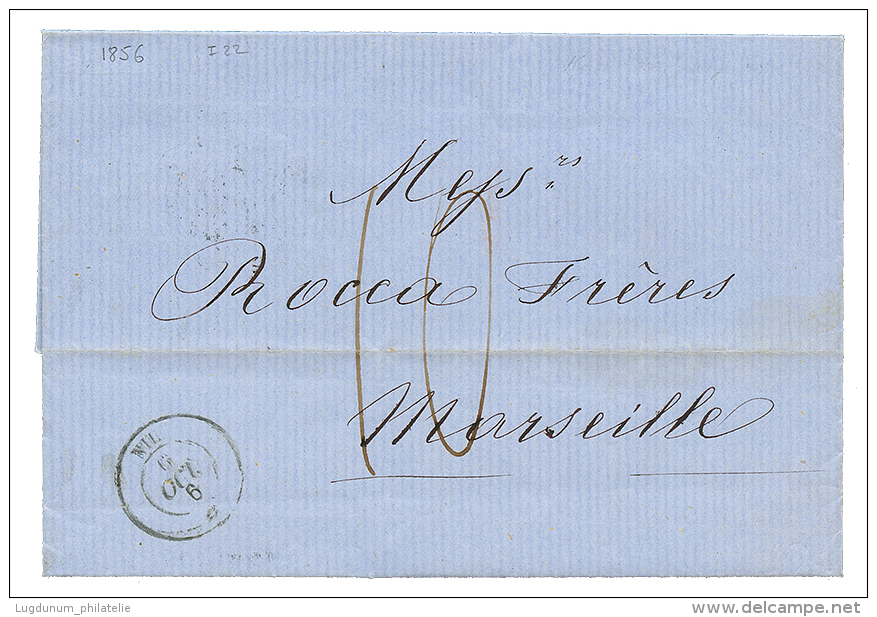 1856 Paquebot NIL 6 Oct 6 + Taxe 10 Sur Lettre Avec Texte De CONSTANTINOPLE Pour La FRANCE. Indice 22. TTB. - Maritieme Post